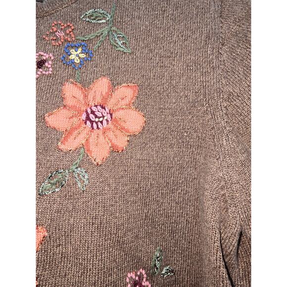 Alfred Dunner Embroidered Floral Sweater Top - Petite XL - Picture 7 of 12